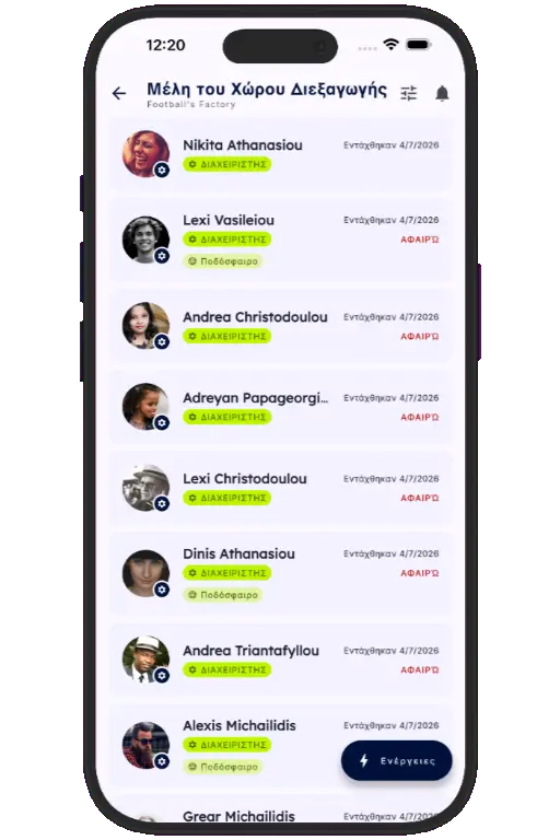 Sports HQ member directory and people search results