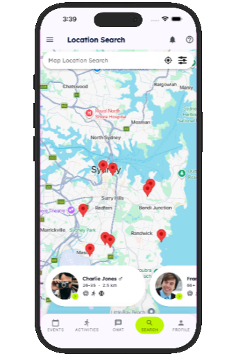 Search results screen