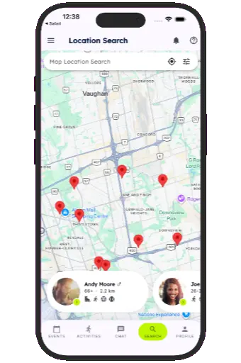Search results screen