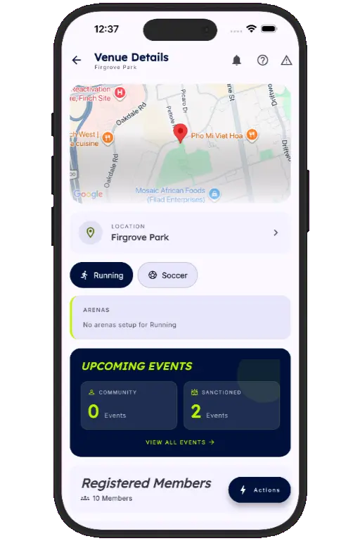 Venue details screen