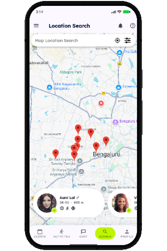 Search results screen