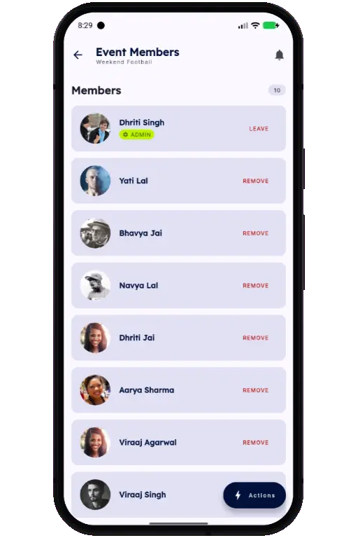 Sports HQ member directory and people search results