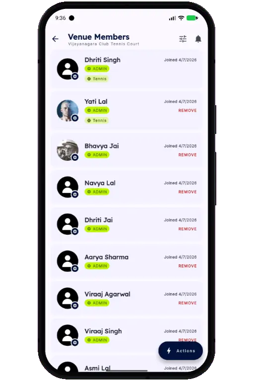 Sports HQ member directory and people search results