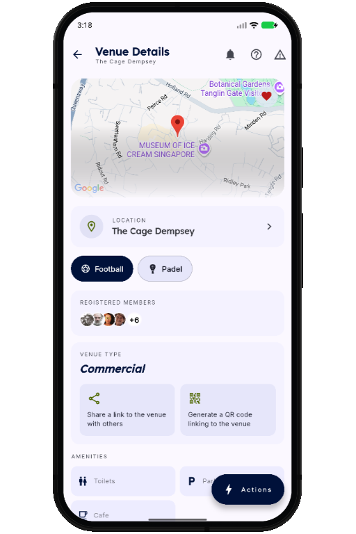 Venue details screen