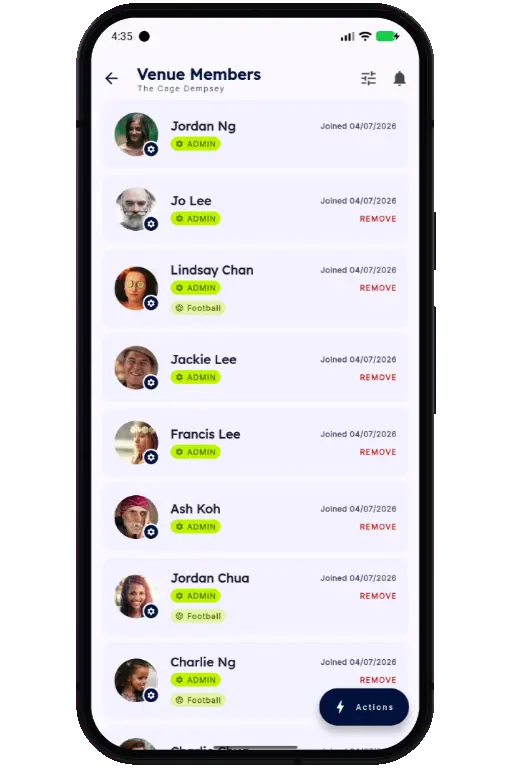 Sports HQ member directory and people search results