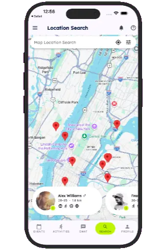 Search results screen