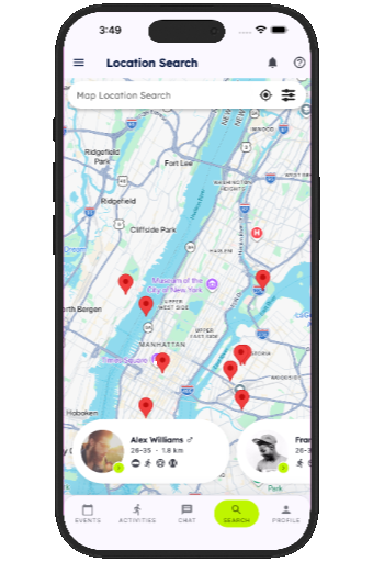 Search results screen