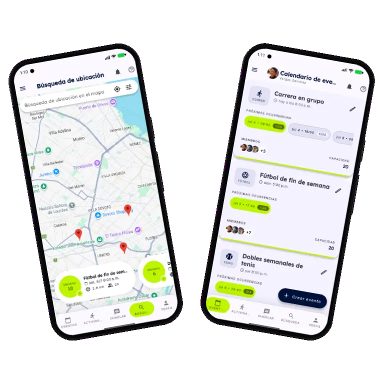 Sports HQ event scheduling and attendance screens