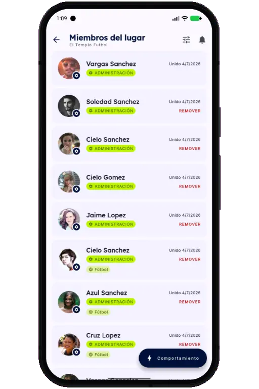 Sports HQ member directory and people search results