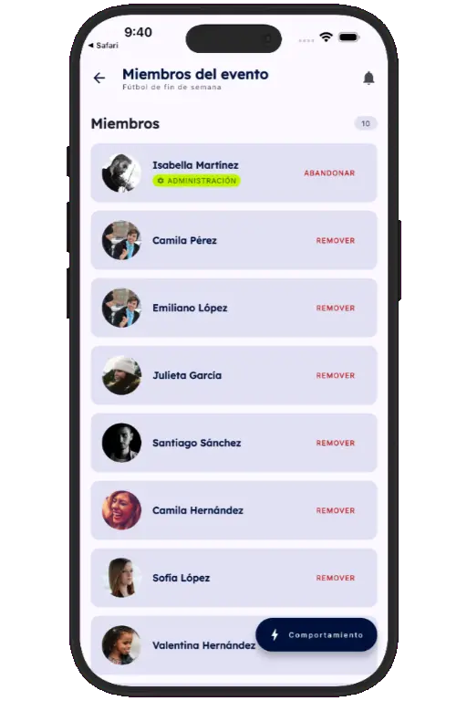 Sports HQ member directory and people search results