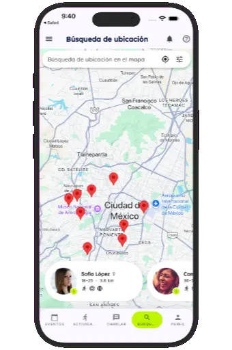 Search results screen