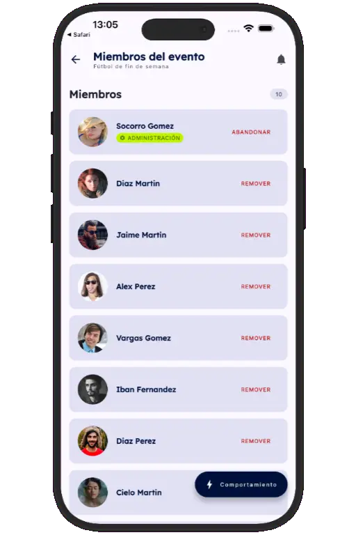 Sports HQ member directory and people search results