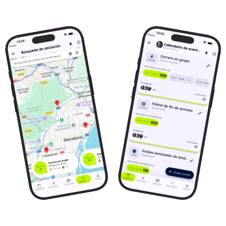 Sports HQ event scheduling and attendance screens