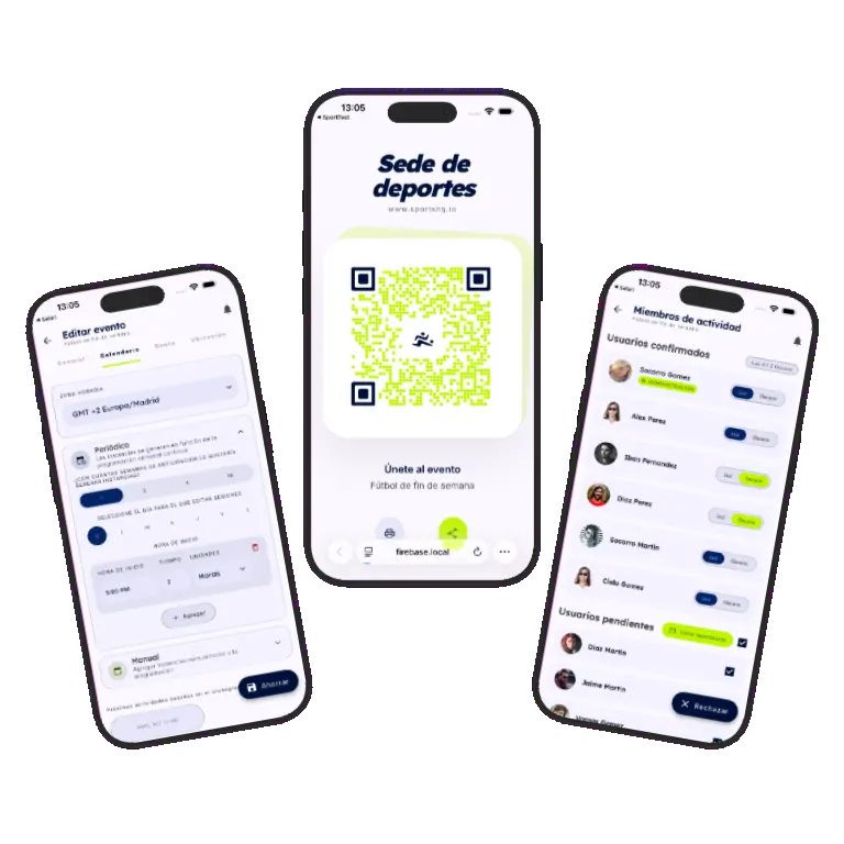 Sports HQ activity detail screen with attendance confirm and decline buttons