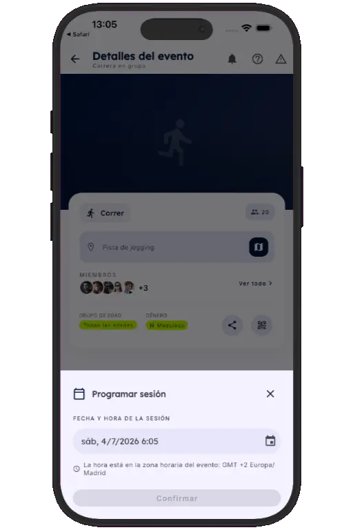 Sports HQ run notification and confirm/decline screens