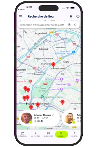 Search results screen