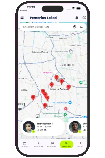 Search results screen