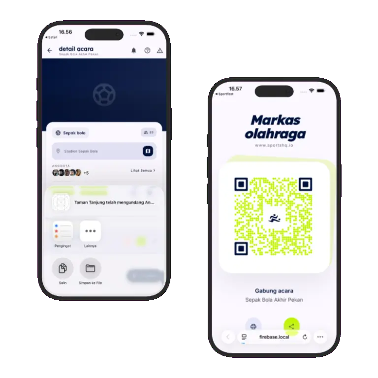 Sports HQ event member management and add members screens