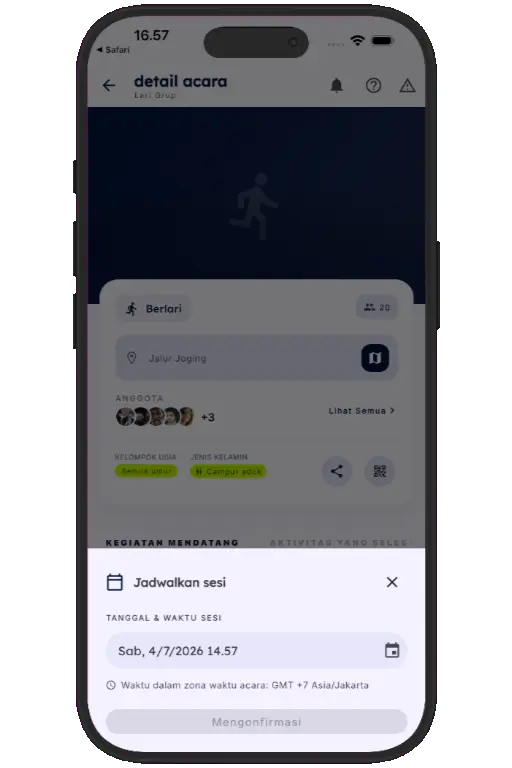 Sports HQ run notification and confirm/decline screens