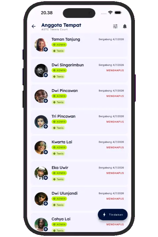 Sports HQ member directory and people search results