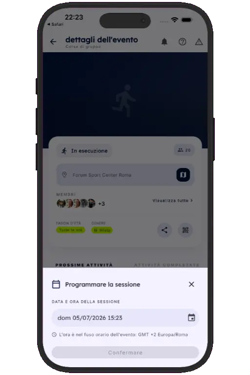 Sports HQ run notification and confirm/decline screens