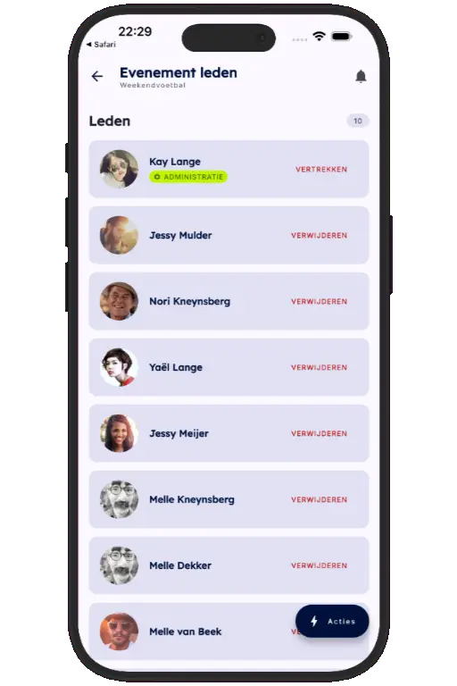 Sports HQ member directory and people search results
