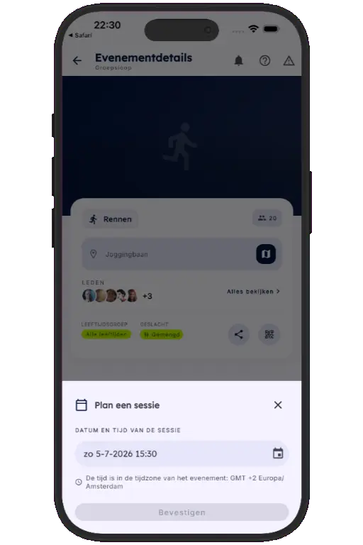 Sports HQ run notification and confirm/decline screens