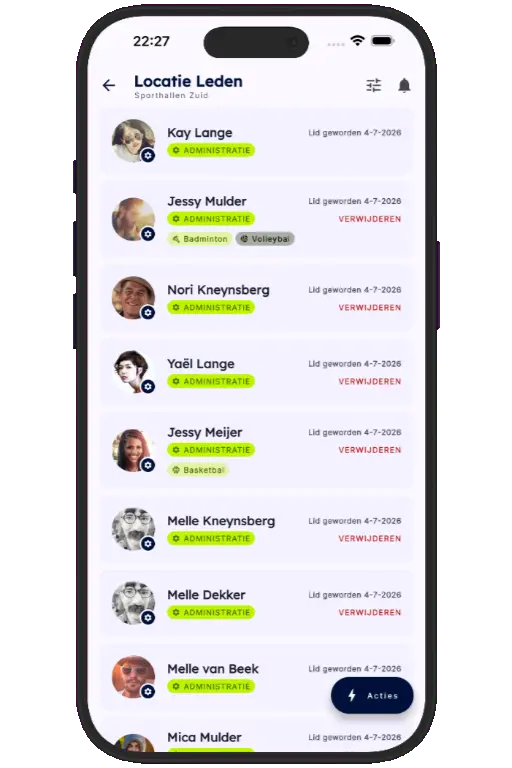 Sports HQ member directory and people search results