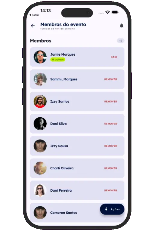 Sports HQ member directory and people search results