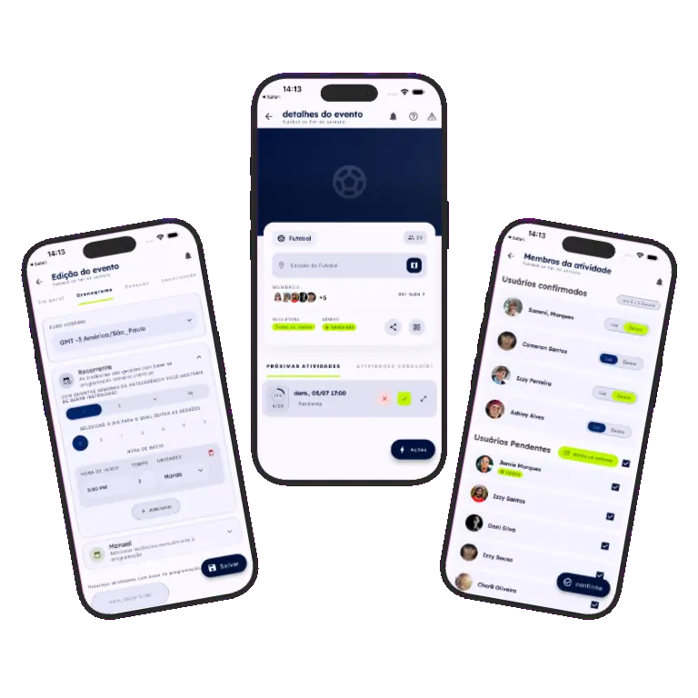 Sports HQ recurring activity scheduling screens
