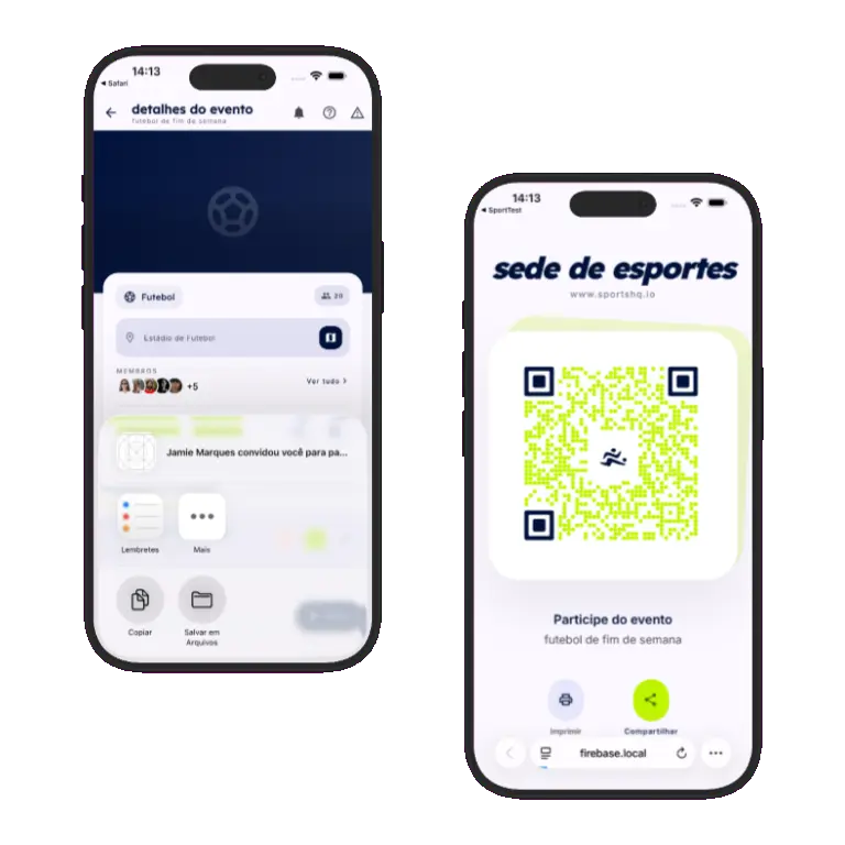 Sports HQ event member management and add members screens