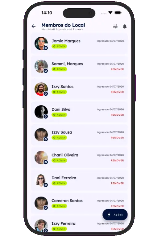 Sports HQ member directory and people search results