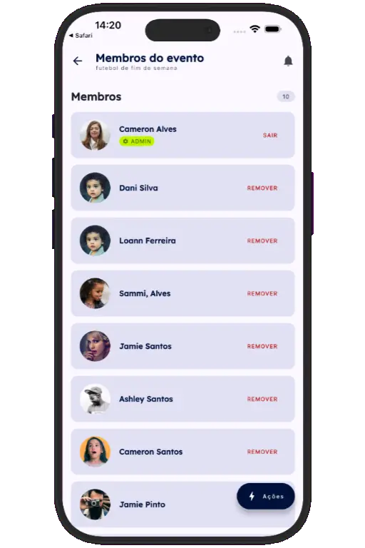 Sports HQ member directory and people search results