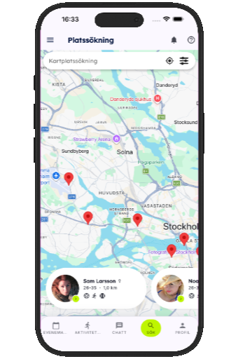 Search results screen