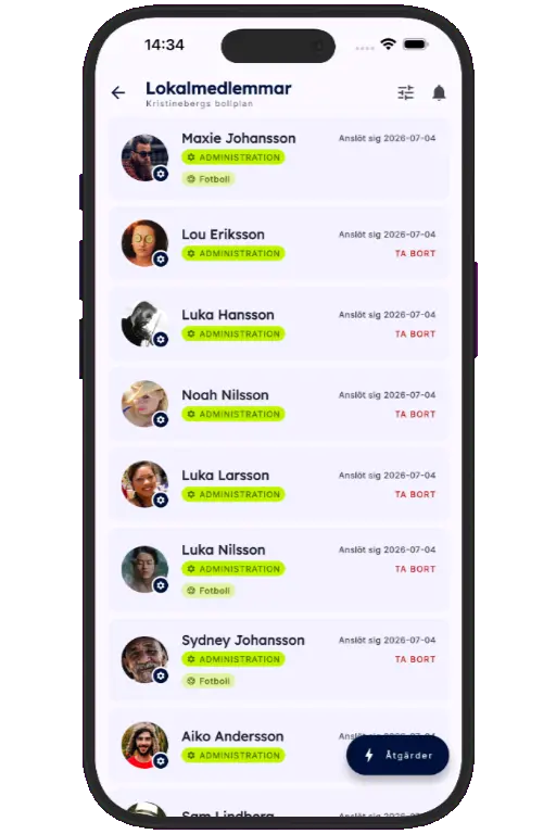 Sports HQ member directory and people search results