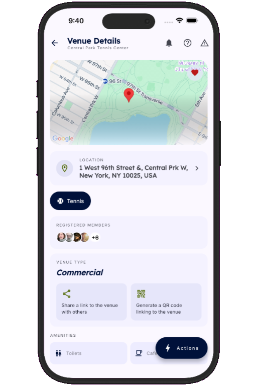 Venue details screen